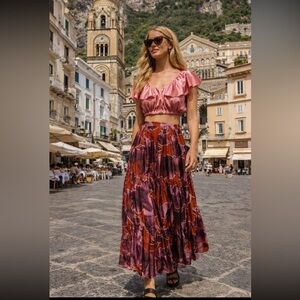 Anthropologie NWT Hutch Tiered Maxi Skirt size XS.